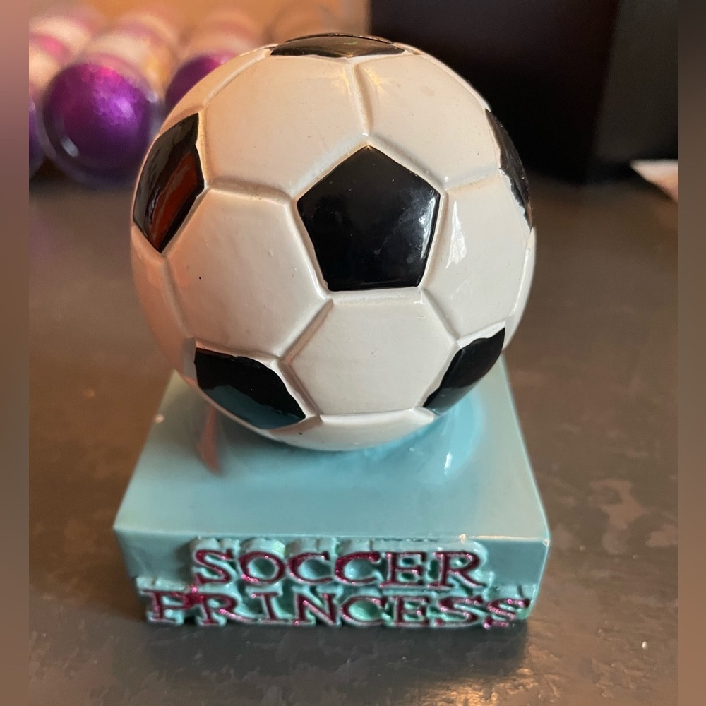 Soccer Princess Decor with Black and White Ball Bank